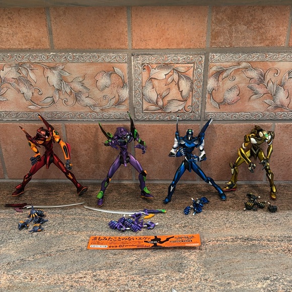 Evangelion Figurines x4 w Accessories